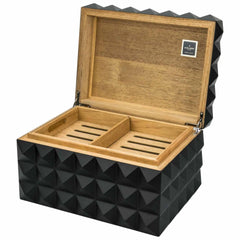 nd Quasar Humidor Zwart Mat vooraanzicht open