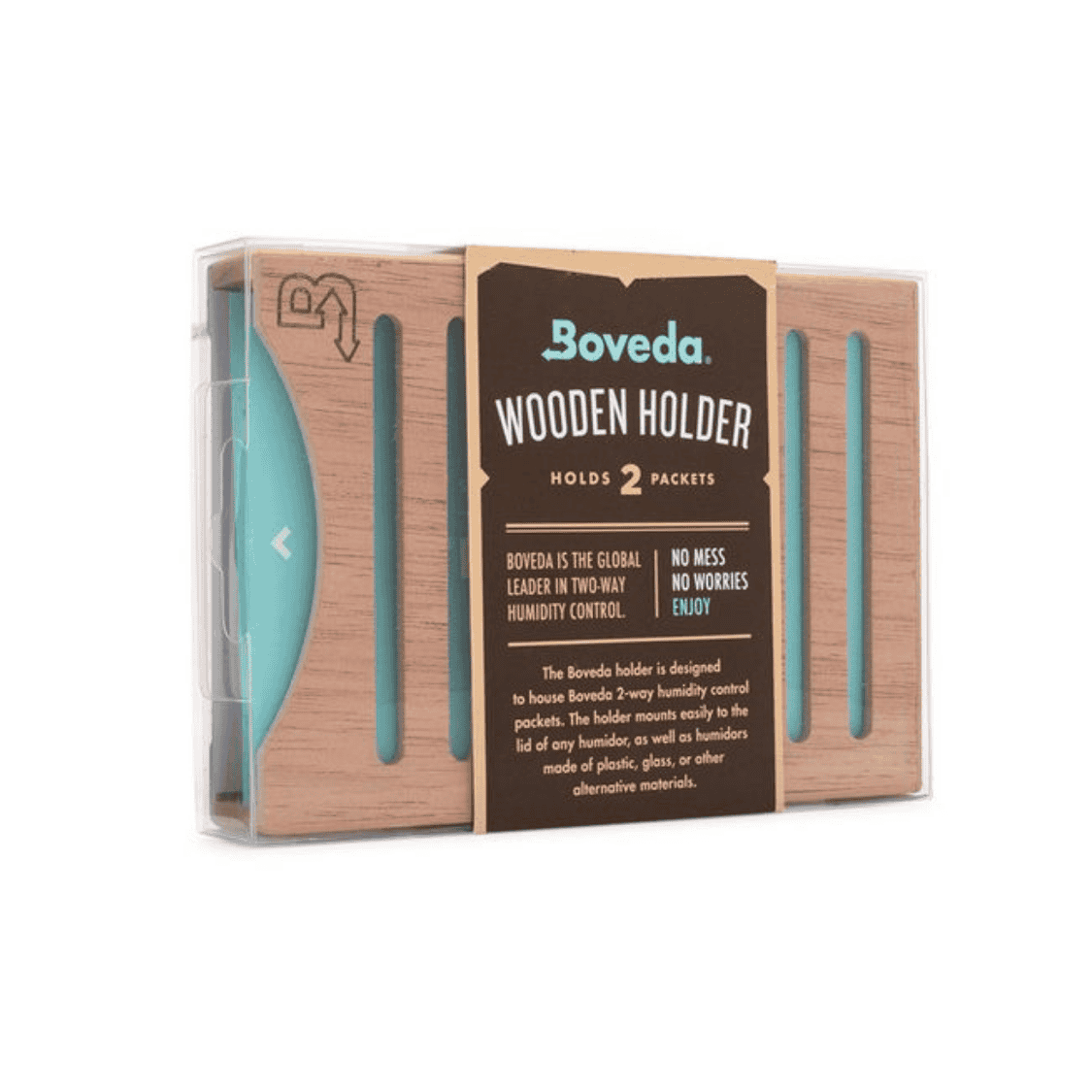 Boveda humidity pack houder hout 2 packs