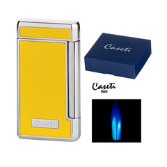 Caseti Double Jetflame Aansteker Geel met doosje