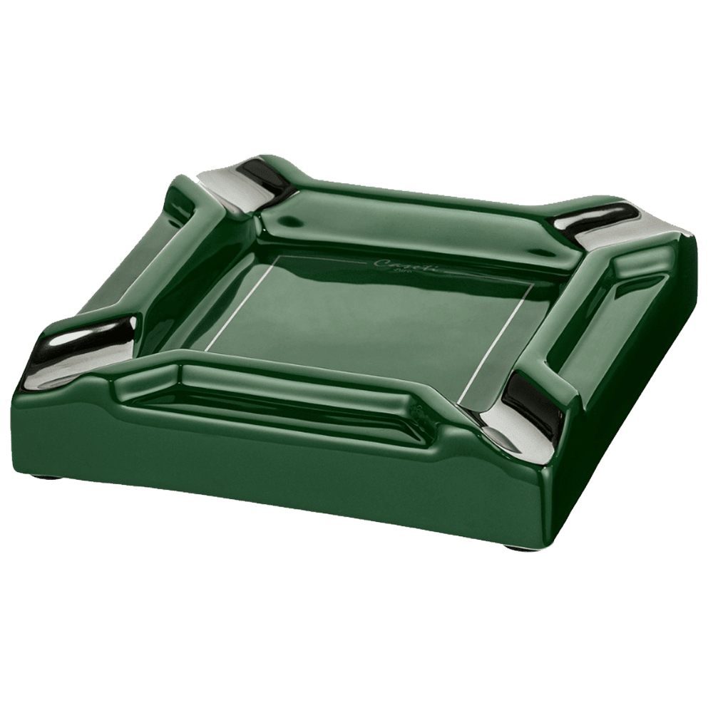 Caseti Paris Sigarenasbak Groen – Luxe Keramische Sigaren Asbak schuin aanzicht