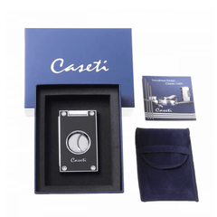 Caseti Sigarenknipper Zwart – Dubbele messen met doosje