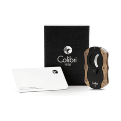 Colibri Cut Double Guillotine Sigarenknipper Light Burl giftbox