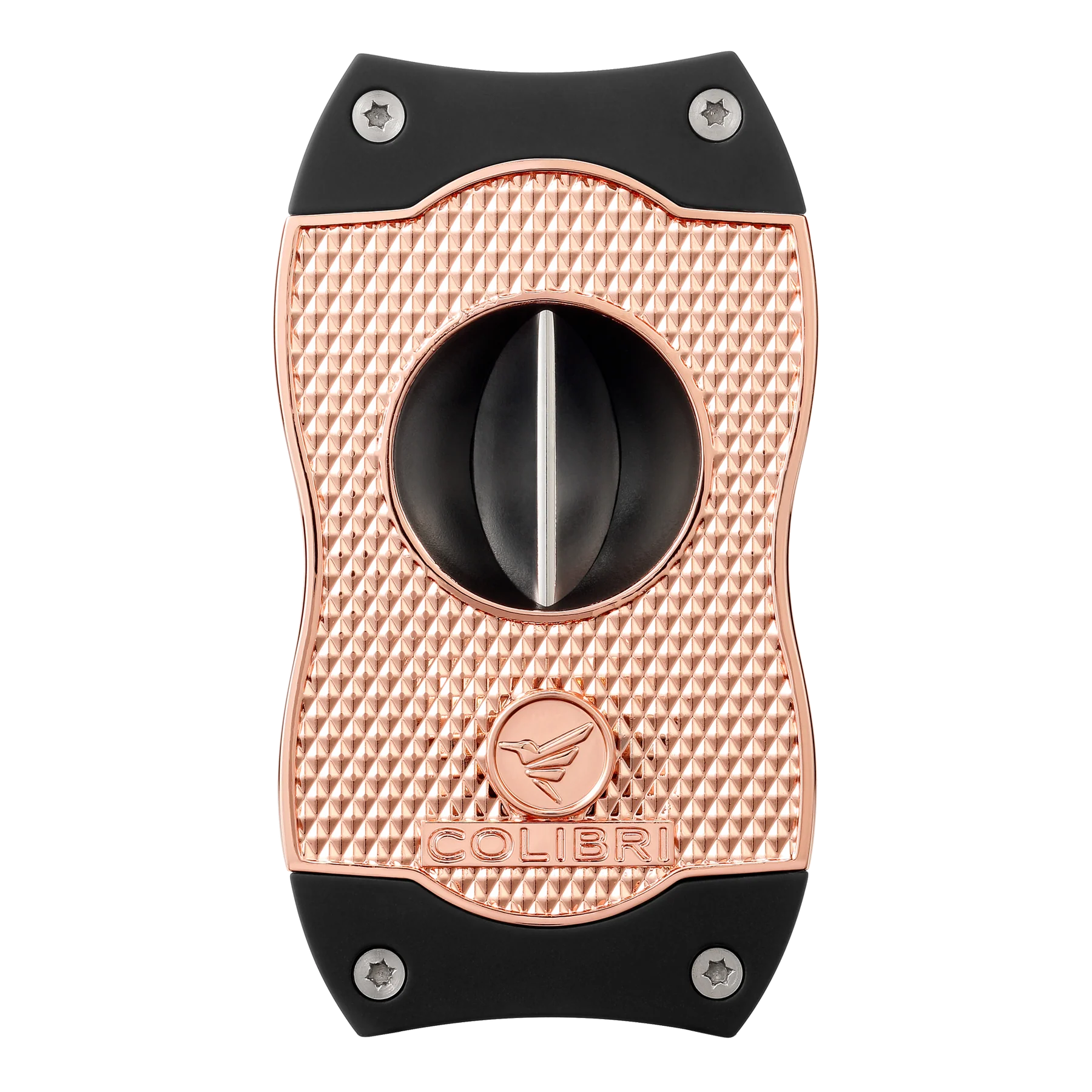 Colibri Diamond V-Cut Sigarenknipper Rosegold/Zwart Vooraanzicht