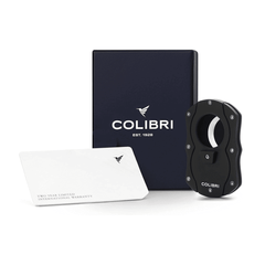 Colibri Double Guillotine Sigarenknipper Zwart Butterfly cut giftbox