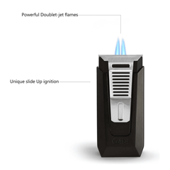 Colibri Slide Aansteker Zwart/Chroom sigaren aansteker flam sfeer