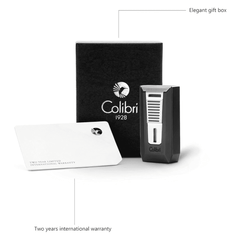 Colibri Slide Aansteker Zwart/Chroom sigaren aansteker met giftbox