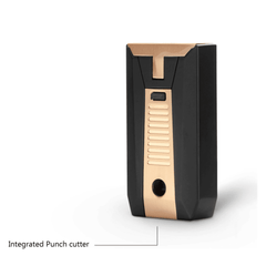 Colibri Slide Aansteker Zwart/Rosé-Goud achterkant