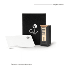 Colibri Slide Aansteker Zwart/Rosé-Goud giftbox