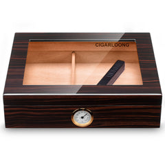 Donker bruine Cederhouten Sigaar Humidor voor aanzicht