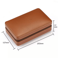 Luxe Bruine Leren Sigaren Reis Humidor maat indicatie