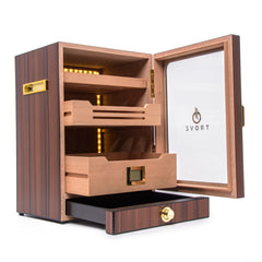 Trove Humidor sigaren kist Led Bruin open 1