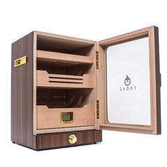 Trove Humidor sigaren kist Led Bruin open 2