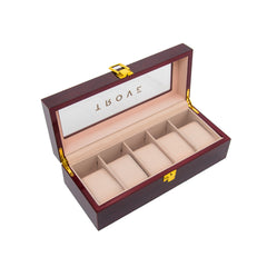 Trove horloge bewaar kist luxe 5 slots open schuin