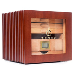 Trove sigaar humidor ribbel patroon rood bruin 2