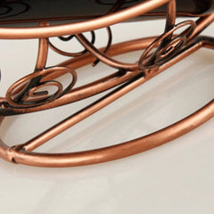 Vintage Metalen Wijnfleshouder detail