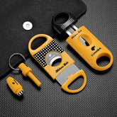 Cohiba Sigarenknipper Set Geel - 3 Stuks (Platte Knipper, V Cutter, Puncher)