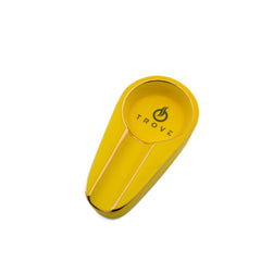 Sigarenasbak keramiek trove geel schuin aanzicht