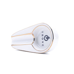 Sigaren asbak keramiek trove wit schuin