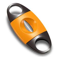 Premium Sigarenknipper V Cutter - Geel Grijs Legering Mes voor Perfecte Knip