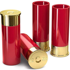 Luxe Shotglazen Set van 4 - Shotgun Kogel Design Rood met Goud 36ml - Perfect Cadeau Idee