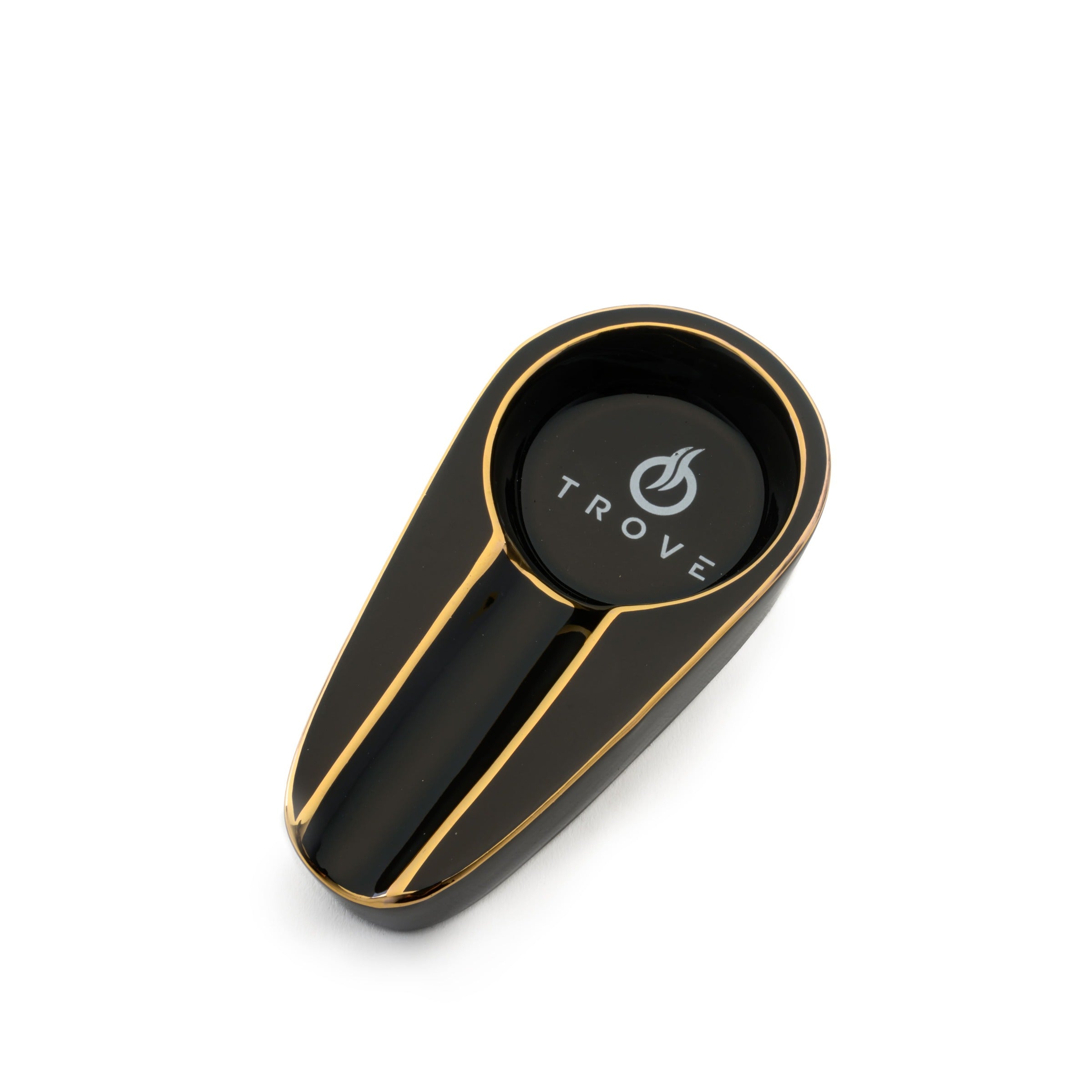 Trove sigarenasbak keramiek zwart vooraanzicht