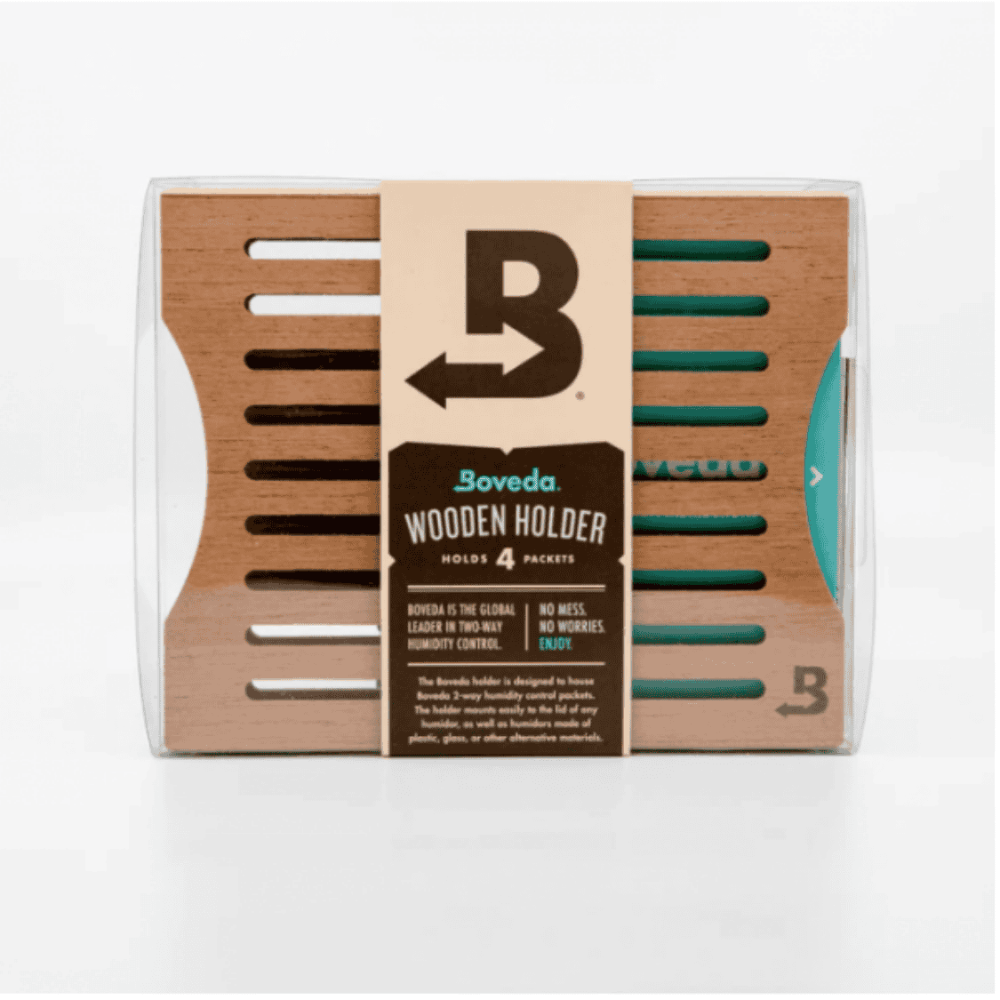 Boveda houder ceder voor 4 humidity packs staand voorkant