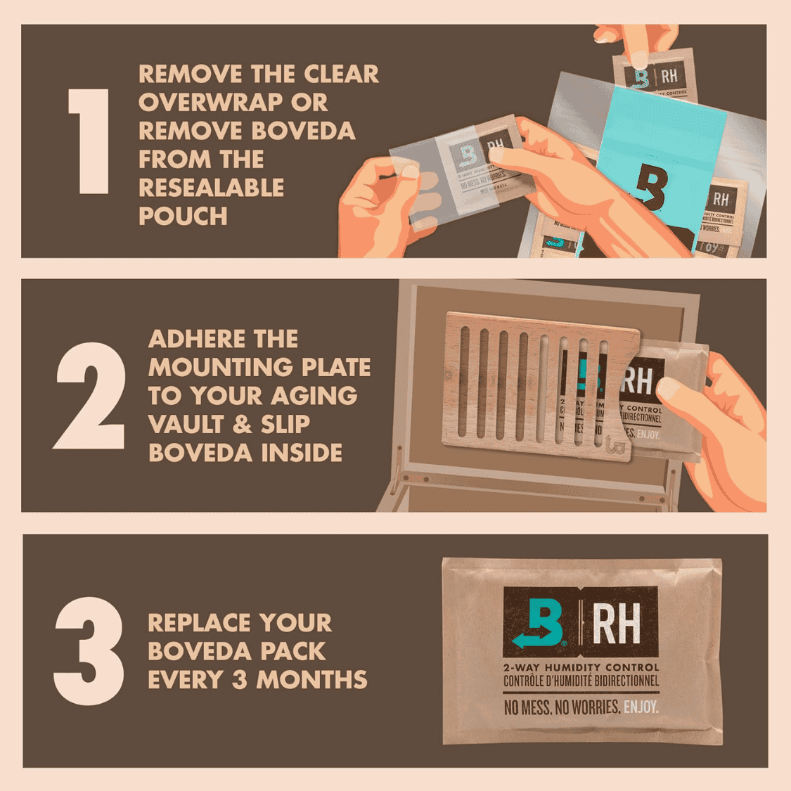 Boveda humidity pack 84% seasoning instaleren