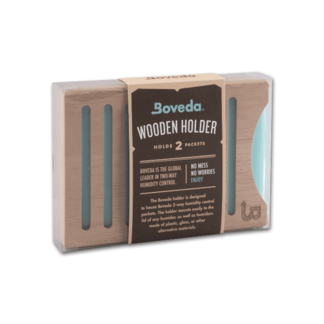 Boveda humidity pack houder hout 2 packs verpakking