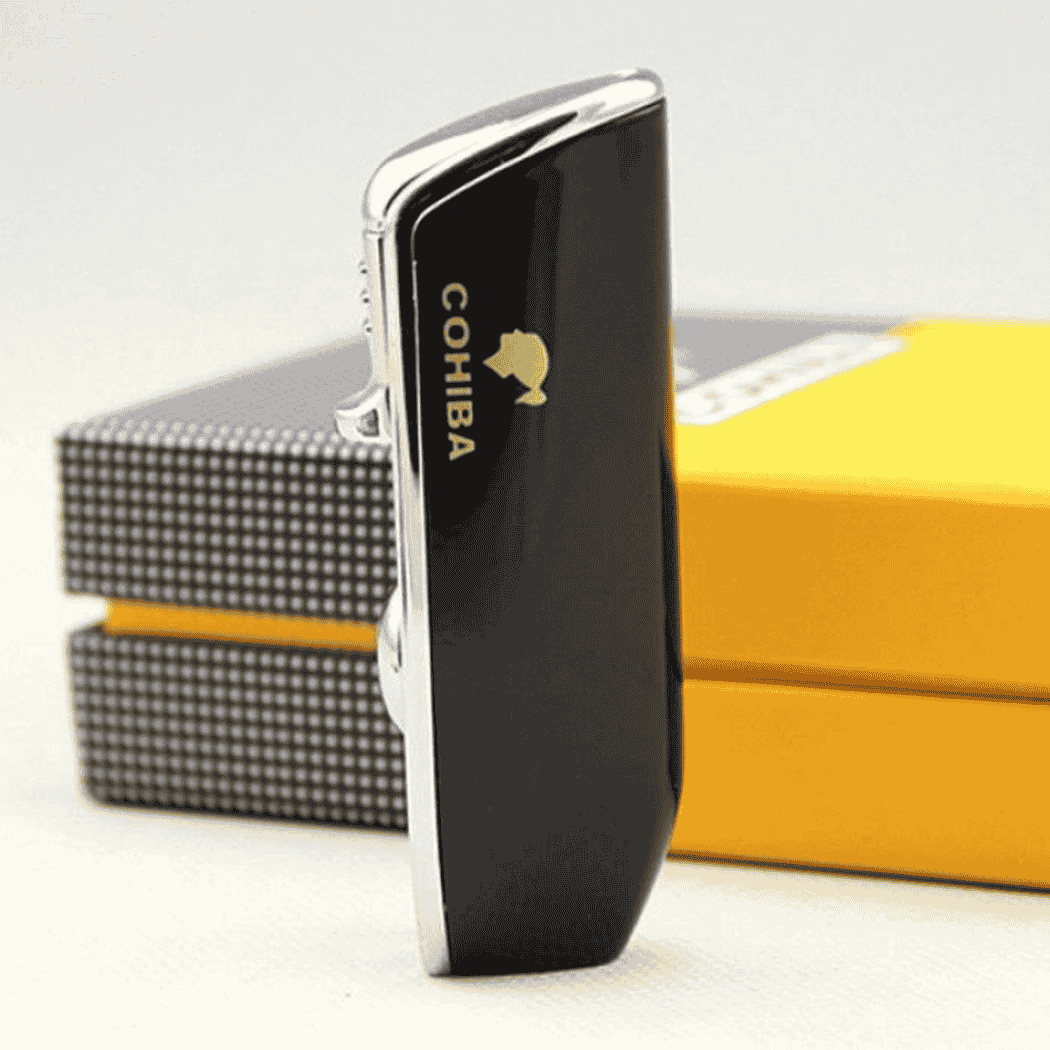 Cohiba Sigarenaansteker Glans Zwart  close up