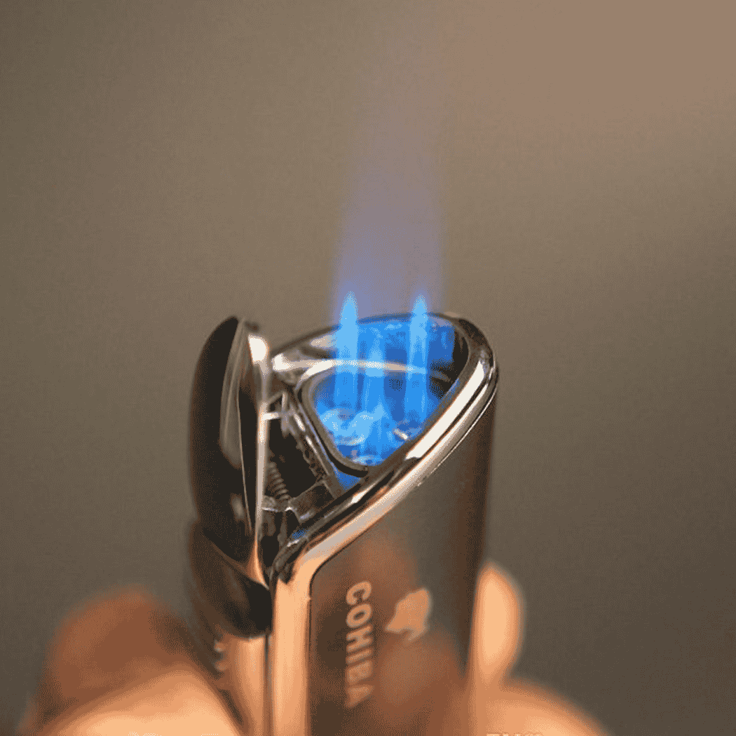 Cohiba Sigarenaansteker Grijs Goud vlam