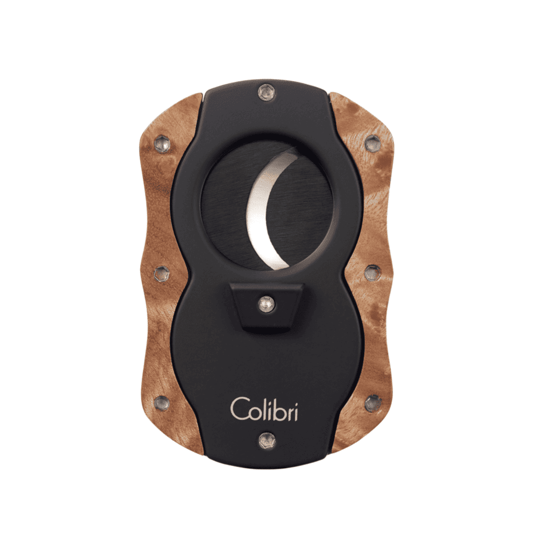 Colibri Cut Double Guillotine Sigarenknipper Light Burl  vooraanzicht