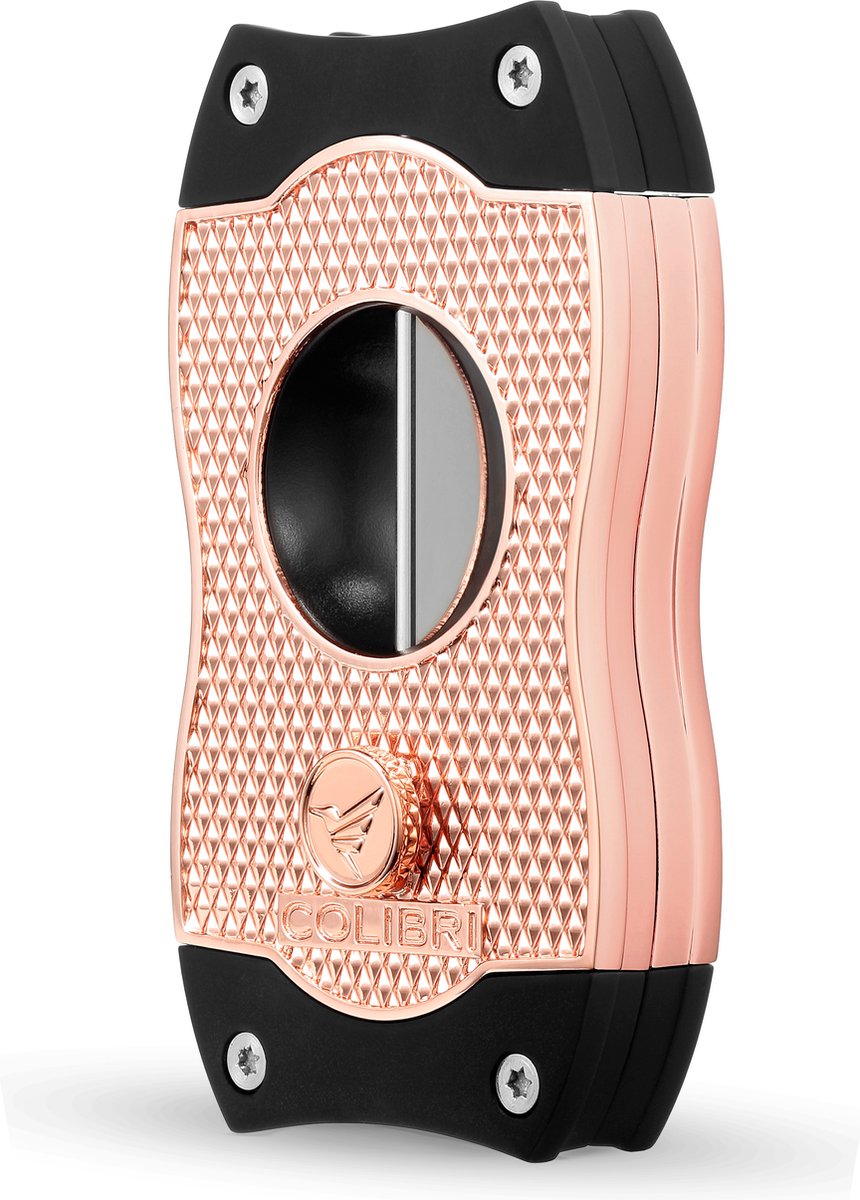 Colibri Diamond V-Cut Sigarenknipper Rosegold/Zwart  schuin