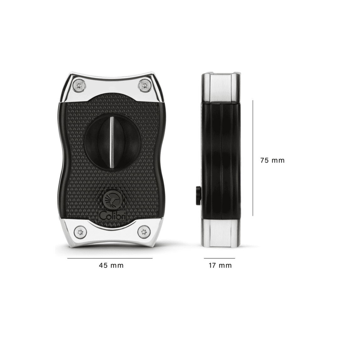 Colibri Diamond V-Cut Sigarenknipper Zwart/Chroom afmetingen
