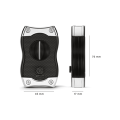 Colibri Diamond V-Cut Sigarenknipper Zwart/Chroom afmetingen
