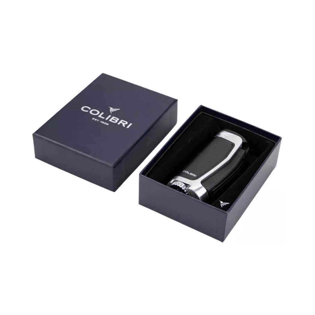 Colibri E3 Aansteker Zwart Chroom giftbox