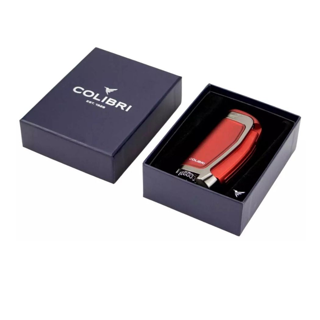 Colibri E3 Triple Jet Aansteker – Rood met giftbox