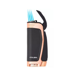 Colibri E3 Triple Jet Aansteker – Zwart/Rose open vlam