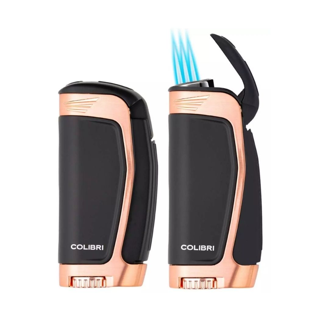 Colibri E3 Triple Jet Aansteker – Zwart/Rose sfeer