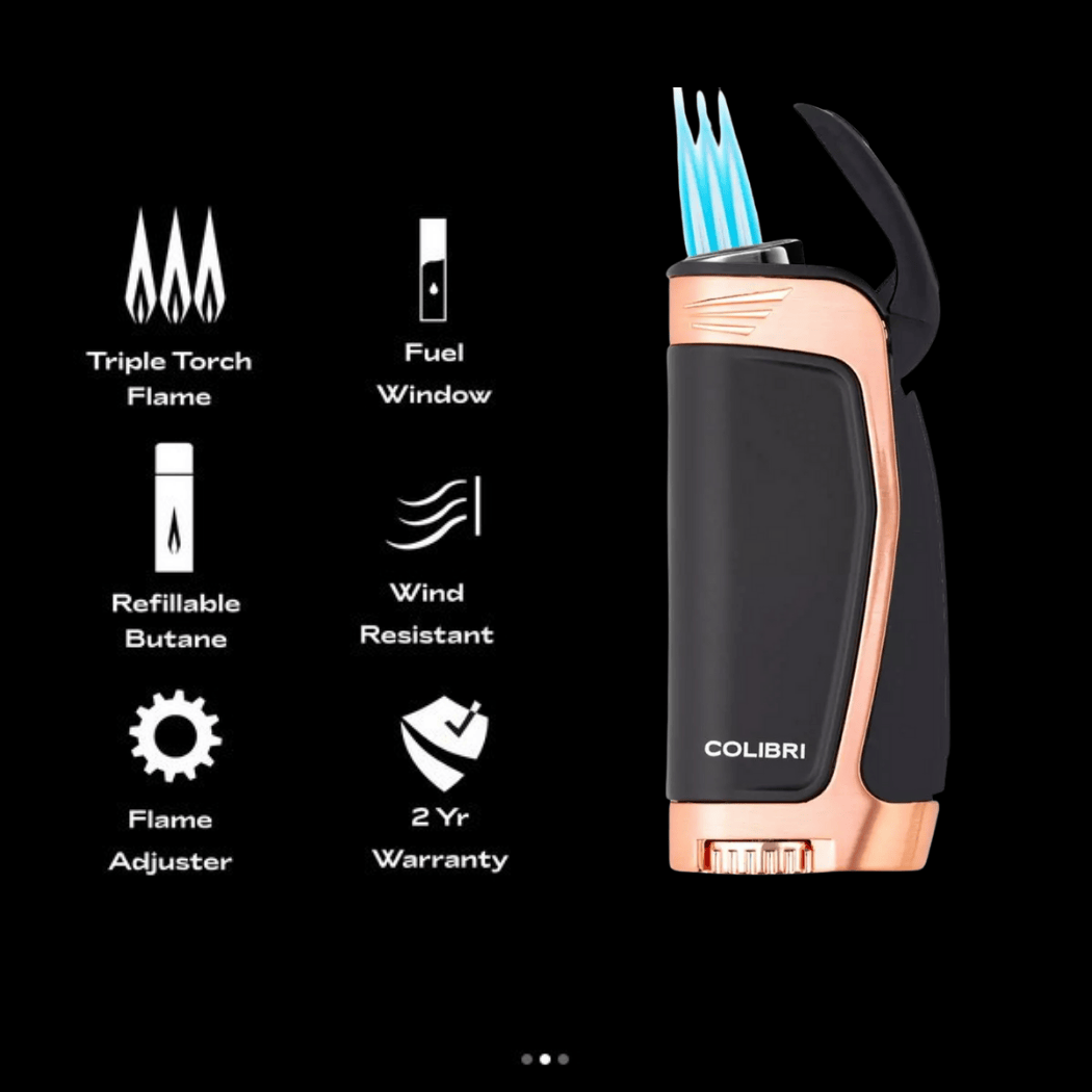 Colibri E3 Triple Jet Aansteker – Zwart/Rose sfeerfoto