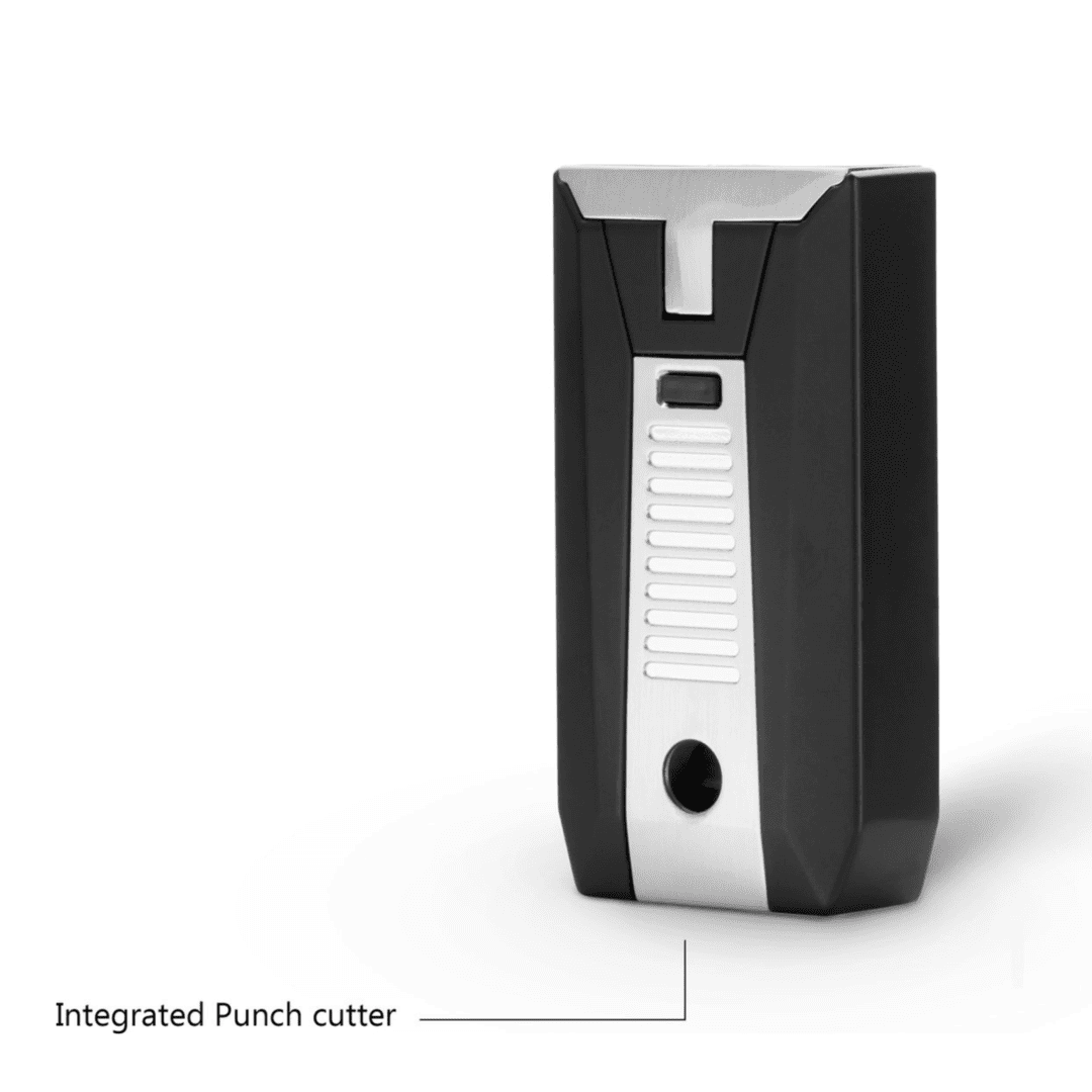 Colibri Slide Aansteker Zwart/Chroom sigaren aansteker achterkant