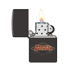 Harley davidson zippo 120 jaar open