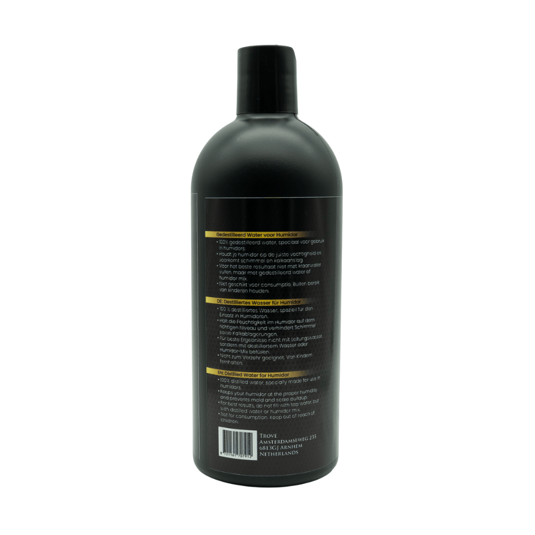 Humidor gedestileerd water humidity control achterkant