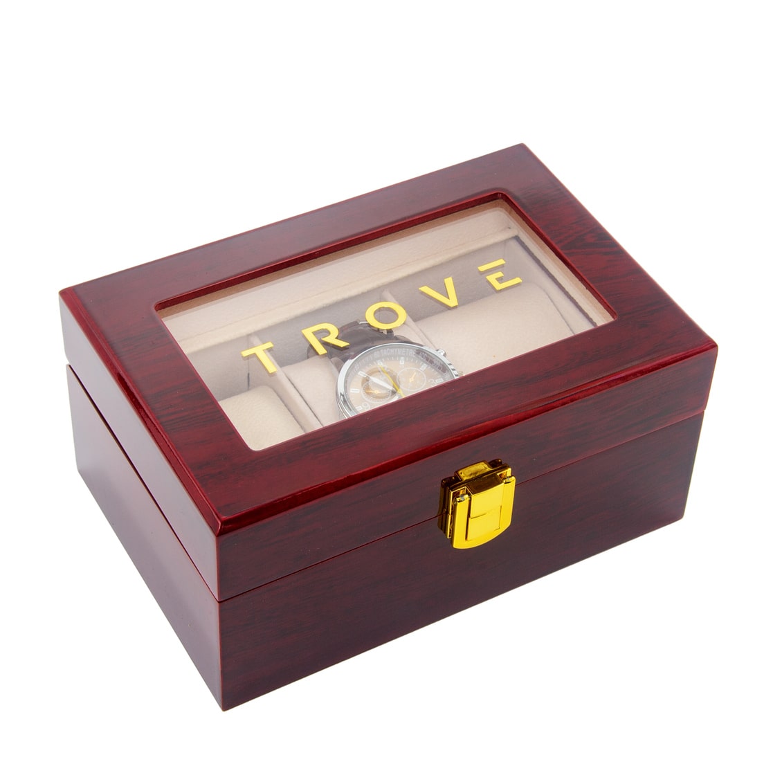 Trove Horloge box hout 3 plekken dicht
