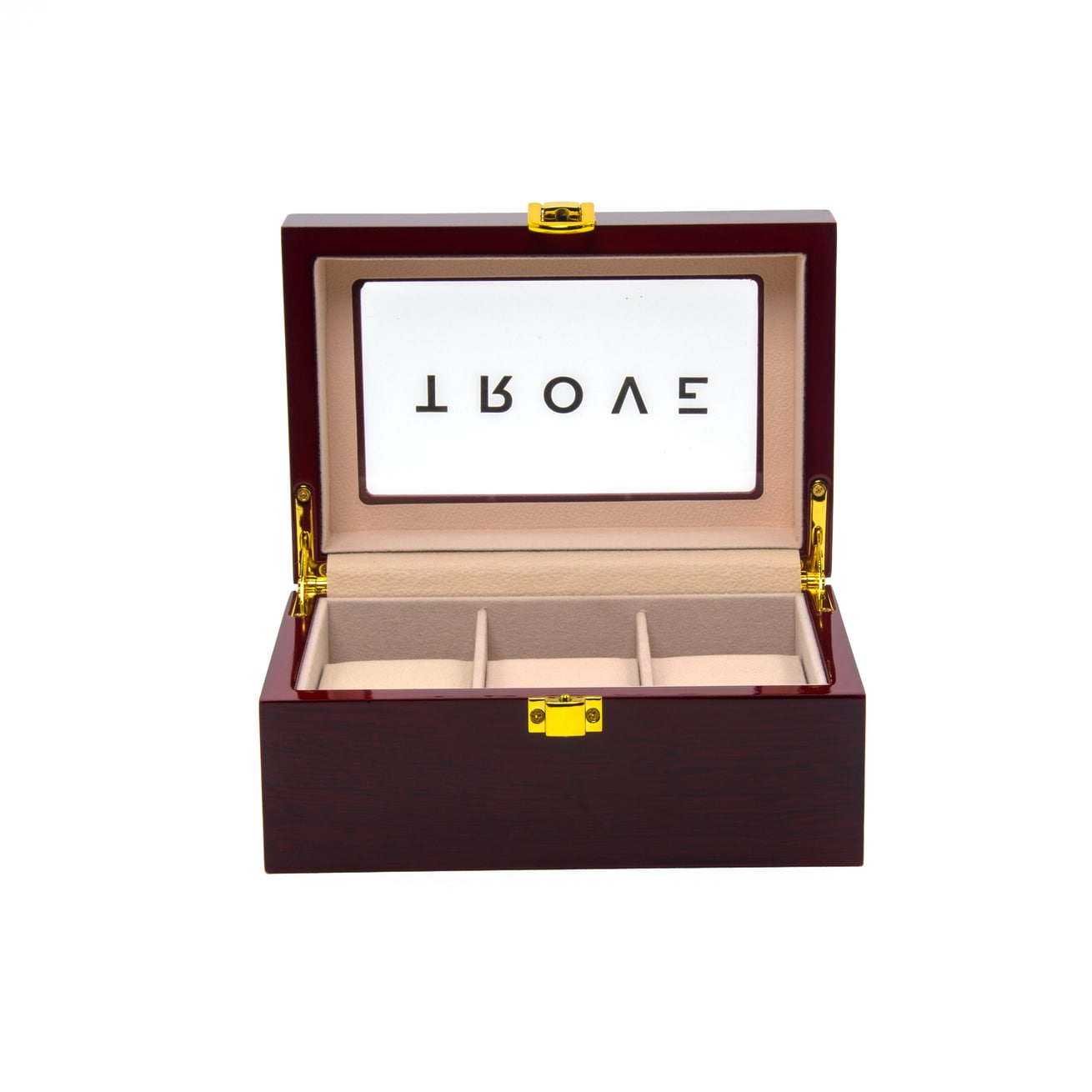 Trove Horloge box hout 3 plekken open voorkant