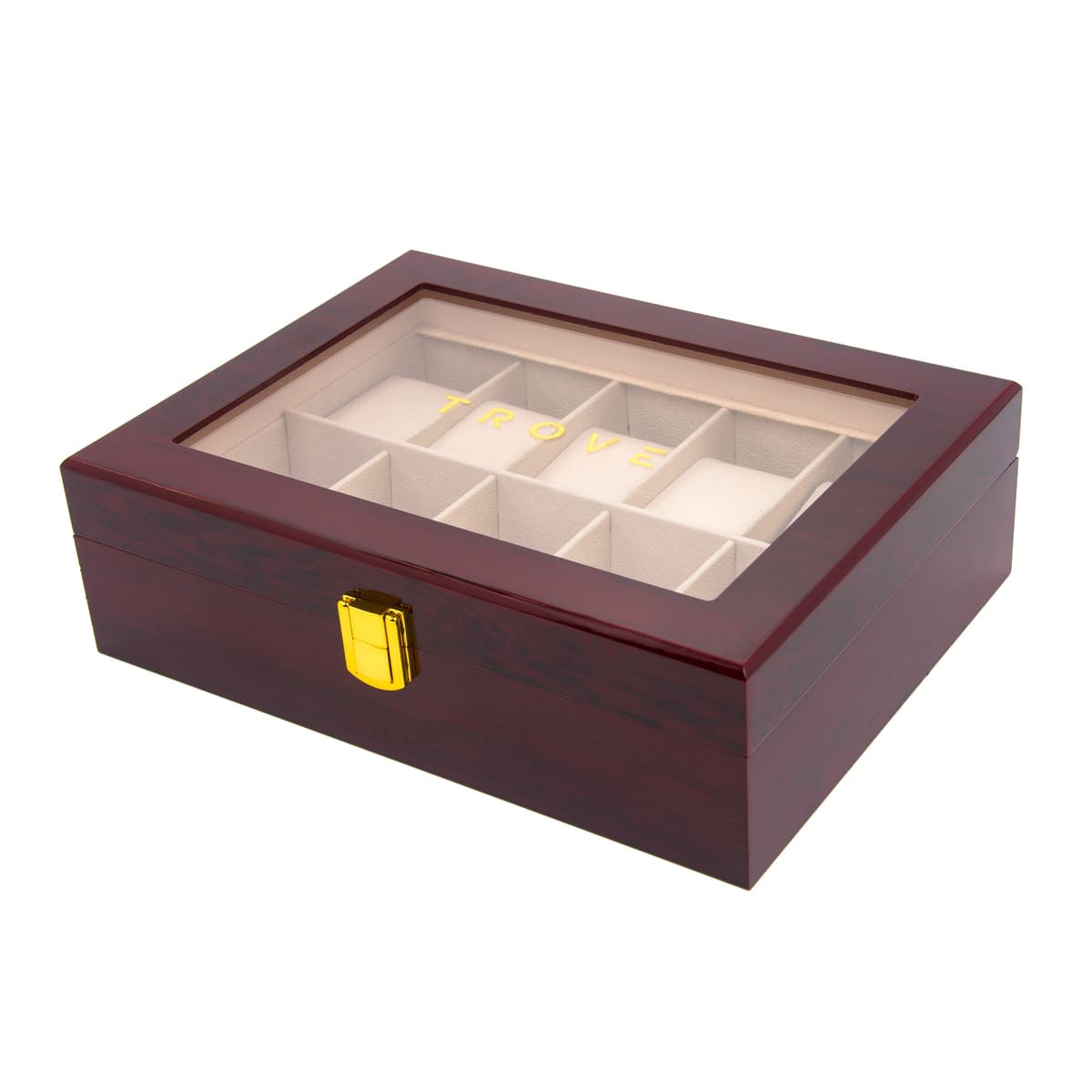 Trove Horloge kist 10 slots hout luxe dicht
