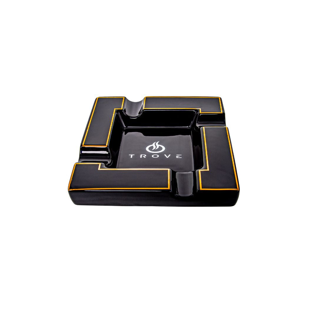 Trove Luxe Sigarenasbak Keramiek – Zwart met Goud  1