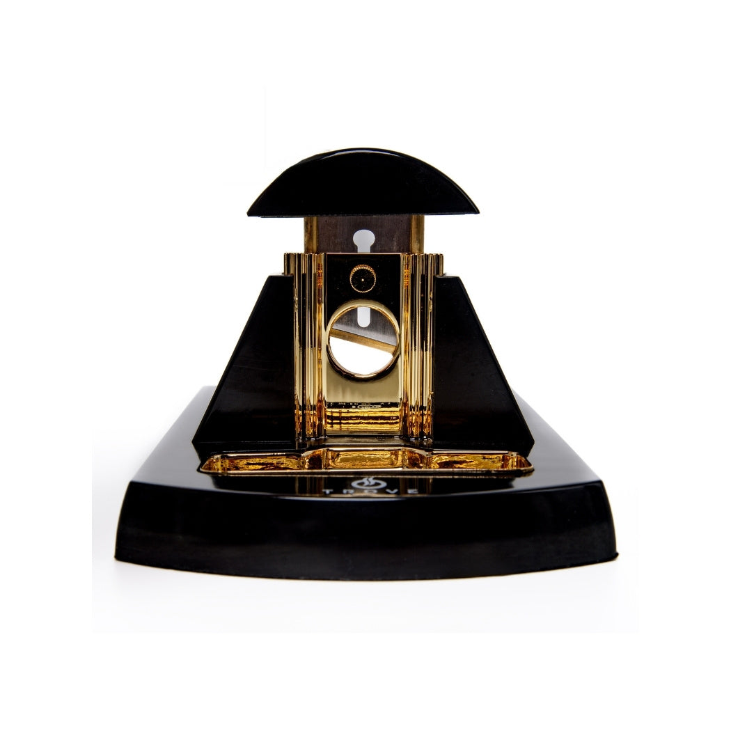 Trove Luxe Tafel Sigarenknipper – Zwart met Goud half open