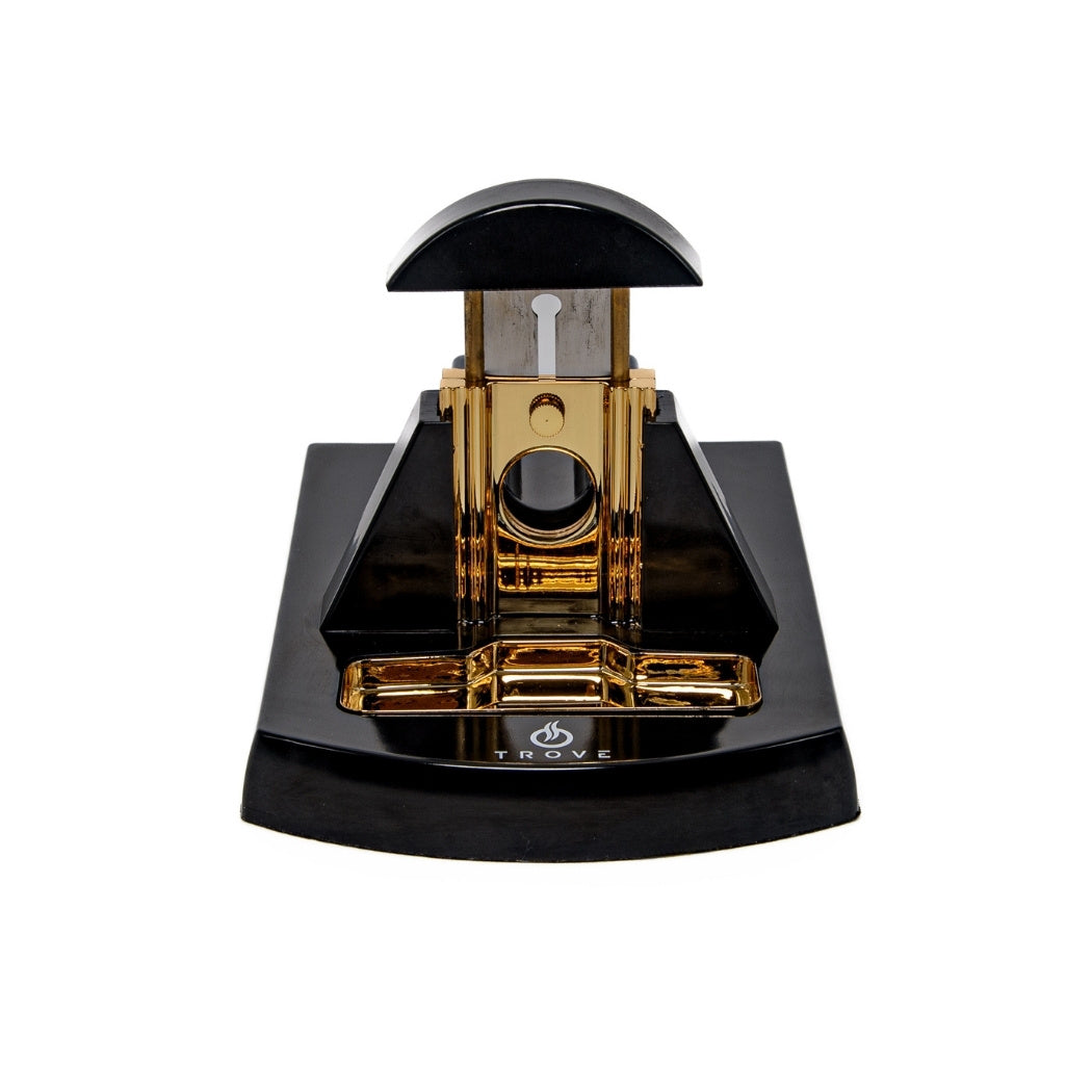 Trove Luxe Tafel Sigarenknipper – Zwart met Goud open voorkant