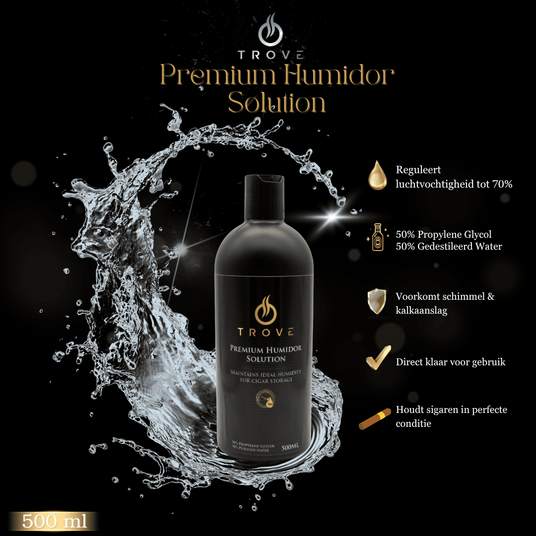 Trove humidor vloeistof fles uitleg foto