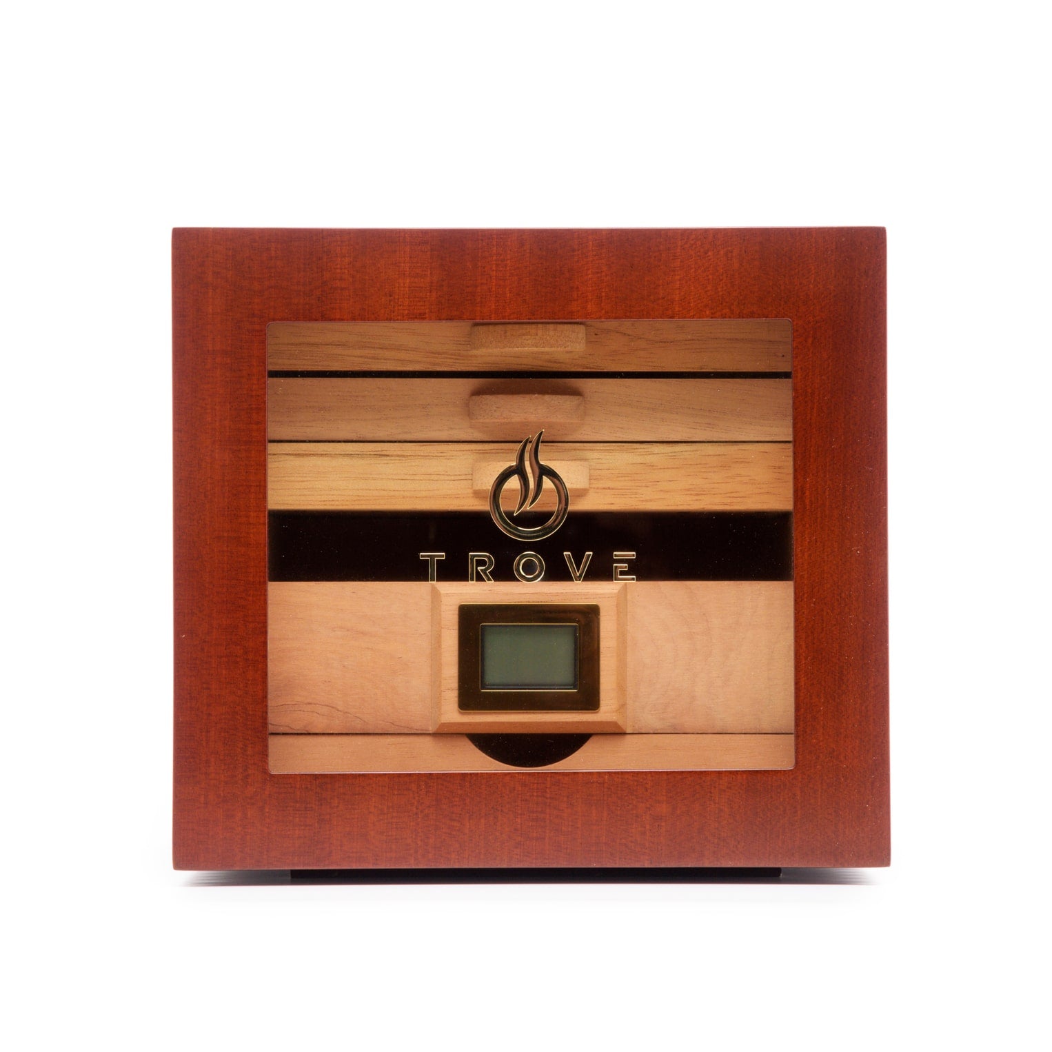 Trove sigaar humidor ribbel patroon rood bruin 3